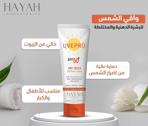 يو فى برو دراى كريم واقى من الشمس بعامل حماية (50+) 50 مل - UVEPRO